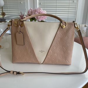 Louis Vuitton V Tote MM Monogram Empriente leather Tote Bag Authentic